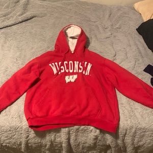 Red vintage wisconsin hoodie